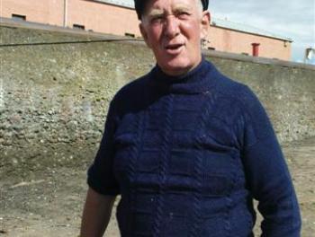 Retired Cockenzie & Port Seton fisherman, Archie Johnston in his Gansey
